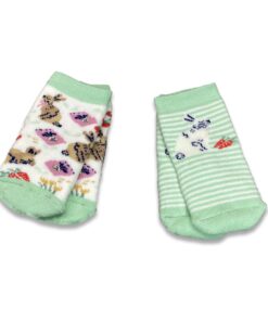 Δύο (2) Ζευγάρια Καλτσούλες Βρεφικές Χειμωνιάτικες με Σχέδιο Λαγουδάκια Βεραμάν - 53385