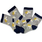 Δύο (2) Ζευγάρια Καλτσούλες Βρεφικές Χειμωνιάτικες με Σχέδιο Μονόκερους Γκρι