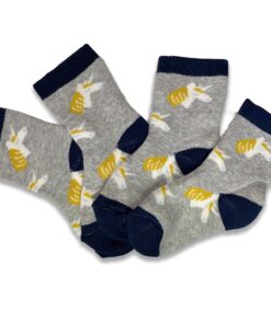 Δύο (2) Ζευγάρια Καλτσούλες Βρεφικές Χειμωνιάτικες με Σχέδιο Μονόκερους Γκρι