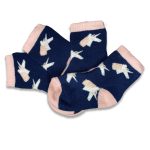 Δύο (2) Ζευγάρια Καλτσούλες Βρεφικές Χειμωνιάτικες με Σχέδιο Μονόκερους Σκούρο Μπλε