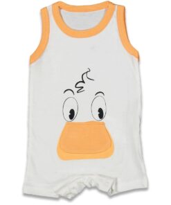 Φορμάκι Αμάνικο με Σχέδιο Παπάκι και 3D Μουσούδα Πορτοκαλί