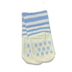 Καλτσούλες Βρεφικές Αντιολισθητικές με Σχέδιο Ρίγες και Πατουσίτσες Άσπρες