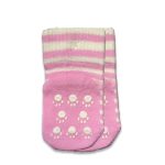 Καλτσούλες Βρεφικές Αντιολισθητικές με Σχέδιο Ρίγες και Πατουσίτσες Ροζ