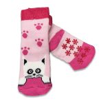 Καλτσούλες Βρεφικές Αντιολισθητικές Χειμωνιάτικες με Σχέδιο Γατούλα Ροζ