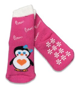 Καλτσούλες Βρεφικές Αντιολισθητικές Χειμωνιάτικες με Σχέδιο Πιγκουινάκι Φουξ