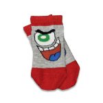 Καλτσούλες Βρεφικές με Σχέδιο Φατσούλα Γκρι