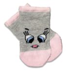 Καλτσούλες Βρεφικές με Σχέδιο Πουλάκι - Γκρι (52425)