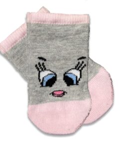 Καλτσούλες Βρεφικές με Σχέδιο Πουλάκι - Γκρι (52425)