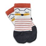 Καλτσούλες Βρεφικές με Σχέδιο Ζωάκι και Ρίγες Άσπρη