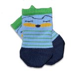 Καλτσούλες Βρεφικές με Σχέδιο Ζωάκι και Ρίγες Γαλάζιες