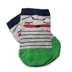 Καλτσούλες Βρεφικές με Σχέδιο Ζωάκι και Ρίγες Γκρι