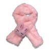 Κασκόλ Λούτρινο με Σχέδιο 3D Λαγουδάκι Ροζ