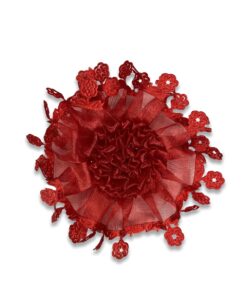 Κοκαλάκι - Λαστιχάκι για το Κεφαλάκι με Σχέδιο Λουλουδάκι Κόκκινο - 52773