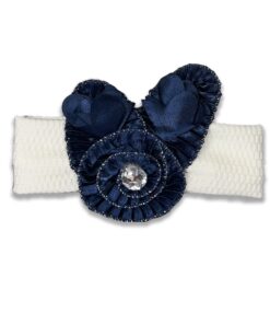 Κορδέλα για το Κεφαλάκι με Διαμαντάκι Σκούρη Μπλε  -  0-12 Μηνών