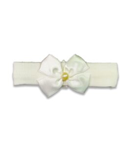 Κορδέλα για το Κεφαλάκι με Σχέδιο Φιογκάκι με Πέρλα Άσπρη - 0-12 Μηνών