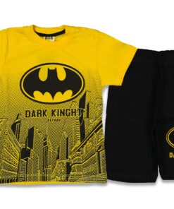 Παιδικό Σετ Κοντομάνικη Μπλουζίτσα και Βερμούδα με Σχέδιο Υπερήρωα - Κίτρινο 51898