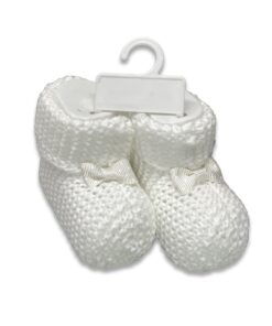 Τερλίκια Πλεκτά με Φιογκάκι - Άσπρα - 52912