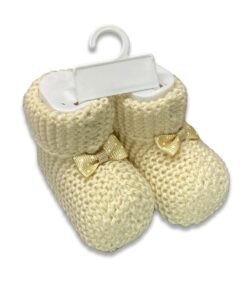 Τερλίκια Πλεκτά με Φιογκάκι - Μπεζ - 52923