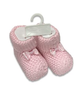Τερλίκια Πλεκτά με Φιογκάκι - Ροζ - 52927