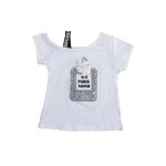 Κοντομάνικη Μπλουζίτσα με Πούλιες  "No10 Paris Parfum" Άσπρο