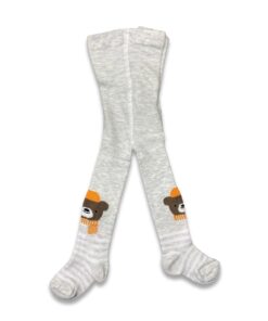 Βρεφικό Καλσόν με Σχέδιο Αρκουδάκι και Ρίγες Γκρι