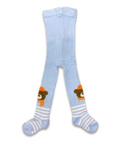 Βρεφικό Καλσόν με Σχέδιο Αρκουδάκι και Ρίγες Σιέλ