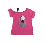 Κοντομάνικη Μπλουζίτσα με Πούλιες  "No10 Paris Parfum" Φουξ