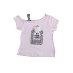 Κοντομάνικη Μπλουζίτσα με Πούλιες  "No10 Paris Parfum" Ροζ