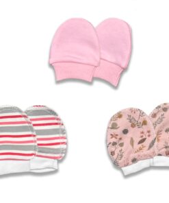 Τρία (3) Ζευγάρια Βρεφικά Γαντάκια για Κοριτσάκι σε Διάφορα Χρώματα και Σχέδια (Τυχαία Επιλογή)
