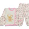 Βρεφικό Σετ Πιτζαμάκι με Ζακετάκι, Παντελονάκι και Σκουφάκι, με Σχέδιο Λαγουδάκι - Ροζ