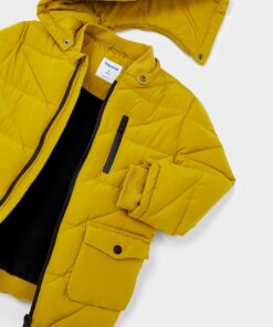 Mayoral Μπουφαν Μακρύ με Κουκούλα Μουσταρδί (12-04461-076)