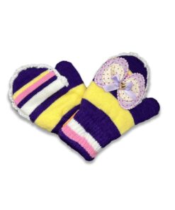 Χειμερινά Κλειστά Γάντια με Σχέδιο 3D Φιογκάκι Μοβ