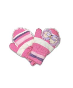 Χειμερινά Κλειστά Γάντια με Σχέδιο 3D Φιογκάκι Ροζ