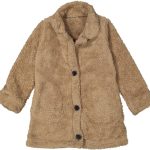 Παιδική Ζακέτα Fleece με Τσεπούλες Καφέ Ανοιχτό