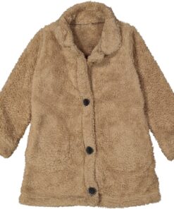 Παιδική Ζακέτα Fleece με Τσεπούλες Καφέ Ανοιχτό