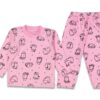 Σετ Μπλουζίτσα και Παντελονάκι με Σχέδιο Γατούλες Ροζ