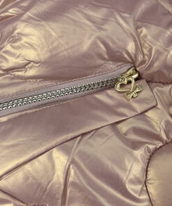 Joyce Μπουφαν Μακρύ Μεταλιζέ με Γούνινη Κουκούλα - Σομόν (2293409)