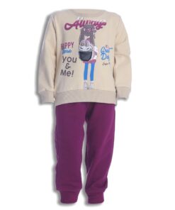 Joyce Σετ Μπλούζα και Παντελονι με Σχέδιο Κοριτσάκι 