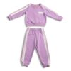 Joyce Σετ Μπλούζα Κροπ και Παντελονι με Σχέδιο Ρίγα - Λιλά (2311103)