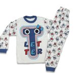 Σετ Μπλουζίτσα και Παντελονάκι με Σχέδιο Ανθρωπάκια "Letter" Μπλε