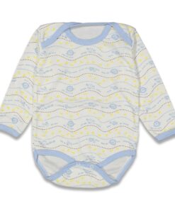 Κορμάκι Μακρυμάνικο με Κυματιστό Σχέδιο - Μπλε
