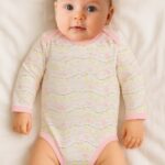 Κορμάκι Μακρυμάνικο με Κυματιστό Σχέδιο - Ροζ