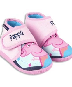 Peppa Pig Παιδικά Παντοφλάκια με Αυτοκόλλητο Χρατς και Σχέδιο Πέππα Το Γουρουνάκι (2300004568)