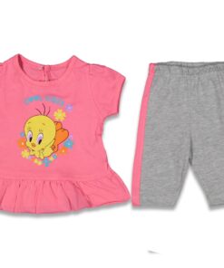 Βρεφικό Σετ Κοντομάνικη Μπλουζίτσα και Κολάν Κάπρι με Ήρωα Κινουμένων Σχεδίων "Cool Vibes" (63758)