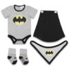 DC Σετ 4 Κομμάτια με Κορμάκι, Σαλιάρα, Κάλτσες και Μπέρτα - Batman