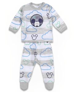 Disney Σετ Μπλουζίτσα και Παντελονάκι με Σχέδιο Συννεφάκια και Μίκυ Μάους