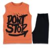 Σετ Μπλούζα Αμάνικη και Σορτσάκι "Don't Stop" Πορτοκαλί
