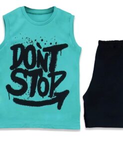 Σετ Μπλούζα Αμάνικη και Σορτσάκι "Don't Stop" Βεραμάν