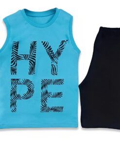 Σετ Μπλούζα Αμάνικη και Σορτσάκι "HYPE" Γαλάζιο