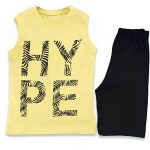 Σετ Μπλούζα Αμάνικη και Σορτσάκι "HYPE" Κίτρινο